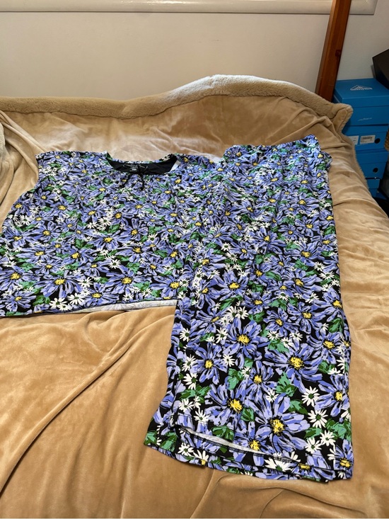 Midnight by Carole Hochman Other - Carole Hochman Black & Purple Floral Two Piece Pajamas Pants & Top Cotton 3X